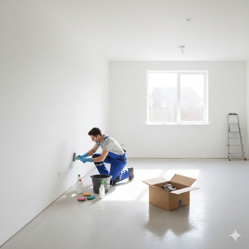 Wall spot cleaning as part of vacate cleaning service